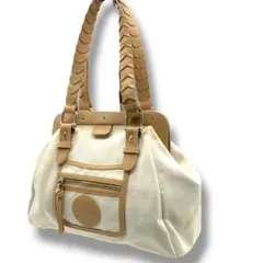 RALPH LAUREN ハンドバッグ　レザー　キャンバス　レザー