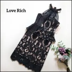 ラブリッチ●新品未使用タグ付き♪ペプラム総レースシアー花柄カップ付きナイトドレス