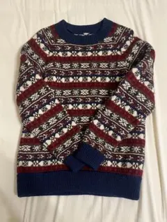 柄ニットセーター　古着