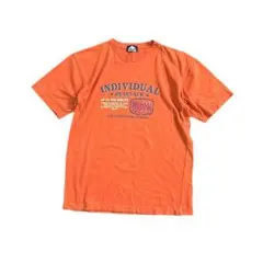 7SM5 【Guy Time】プリントTシャツ オレンジ　半袖　古着used