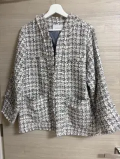 【本日のみSALE】SIMPLICITE ツイードジャケット ノーカラー