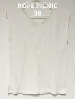 ホワイトノースリーブ Tシャツ・カットソー　ロペピクニック　38