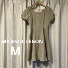 MAJESTIC LEGON バックリボン スクエアネック 膝丈ワンピース Mのサムネイル