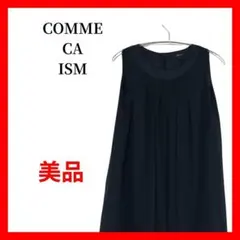 COMME CA ISM 裾レース ノースリーブチュニック ブラック B1980のサムネイル