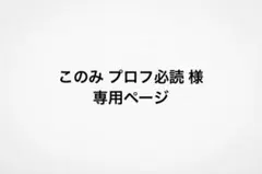 このみ プロフ必読様 専用ページ