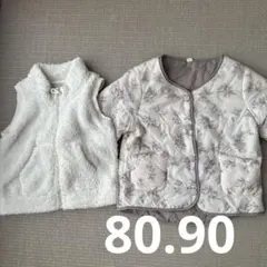 花柄オフホワイトアウター 80cm 90cm