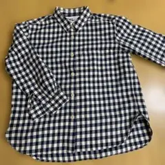 MHL. ネイビーとホワイトチェック長袖シャツ サイズI