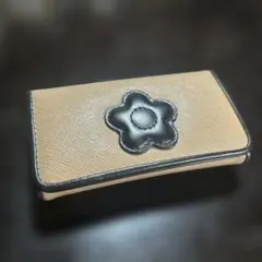 MARY QUANT　ベージュ レザー キーケース