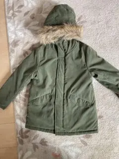 【美品】ikka ファー付き モッズコート　オリーブグリーン　130 フード付き