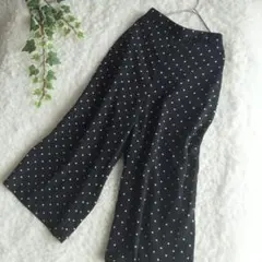 終.GU♡ジーユー♡ワイドパンツ♡水玉♡【ブラック/S】