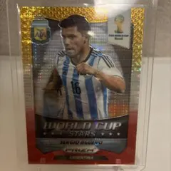 Panini Prizm 2014 セルヒオ・アグエロ　イエロー・レッドプリズム