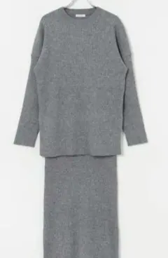 【タグ付き】アーバンリサーチ　クルーネックリブニットセット　グレー　セットアップ