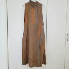 【希少】うさとの服 usaato ノースリーブ シャツワンピース ヘンプ100