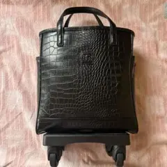 スワニー　黒 クロコダイル風キャリーケース　SWANY