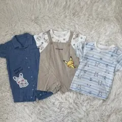 モンポケ ぴかちゅう ロンパース ８０センチのサムネイル