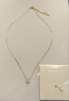 ネックレス＆ピアス セット SILVER925 ゴールド 一粒