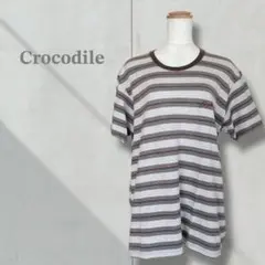 【クロコダイル】 メンズ Tシャツ カットソー ＬＬ 半袖 トップス ボーダー柄