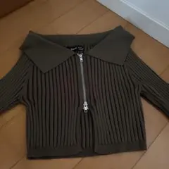 SHEIN ダブルジップ リブニット カーディガンのサムネイル
