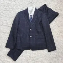 美品✨デビロック 男の子 ４点セット フォーマルスーツ チェック柄 卒業 160