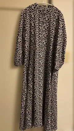 【新品】studio CLIP 花柄 ワンピース L ネイビー