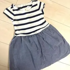 babyGAP kidsボーダーデニムワンピ