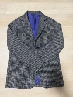 ◯NEEDLES テーラードJACKET ハウンドトゥース柄/グレー/裏地:紫のサムネイル