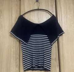 ココディール　セーラー襟半袖ニット