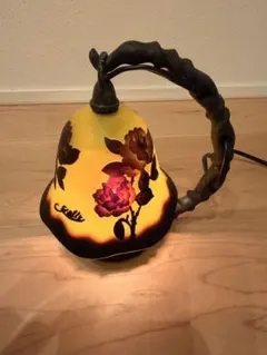 【訳あり】アンティーク　ガレ風　テーブルランプ アンティーク・ガレ 豪華ステンドグラス LED付き新品 卓上ランプ