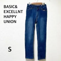 ベーシックアンドエクセレント　デニム　ジーンズ ストレートパンツ　ストレッチ　S