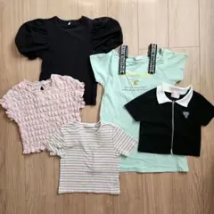 キッズTシャツ チュニック トップスセット 5点 半袖 130