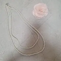 ホワイトパール風ロングネックレス