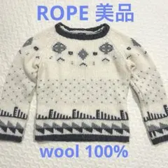 【ROPÉ】レディースニット　Ｍ　フェアアイル　ウール100% 美品