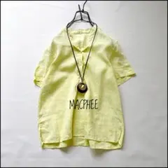 【美品】MACPHEE /マカフィー　リネン100％ シャツ ブラウス イエロー