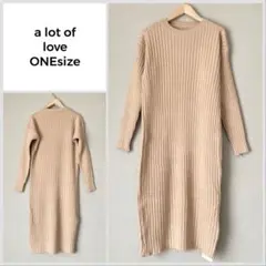 【新品未使用♪】a lot of love リブニットワンピース ベージュ