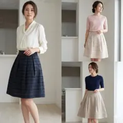 G837.38.39*ナチュラルビューティー☆ひざ丈☆スカート☆3点セット