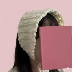 厚め イヤーマフラー イヤーマフ 耳当て ヘッドドレス バブーシュカ 白