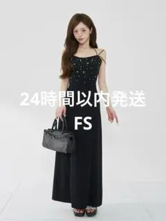ダーリッチ レディビジューキャミロングワンピース BLK FS - メルカリ