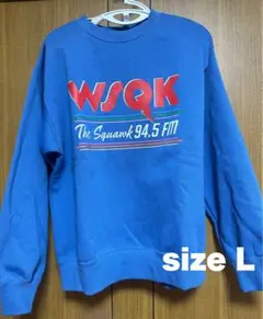 ストレンジャーシングス WSQK クルーネックスウェット Lサイズ 青