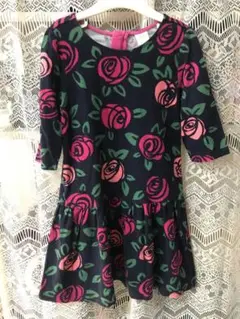 GYMBOREEピンクローズ七分袖ワンピース サイズ106.5-114.5㎝