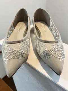 【最終価格】新品未使用 ダイアナ24.5cm フラットシューズ ベージュ 日本製