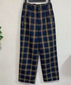 Cepo チェック柄ワイドパンツ ウエストゴム S