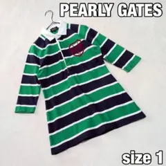 【PEARLY GATES】ゴルフ ポロシャツ Aライン 7分袖 ボーダー 1
