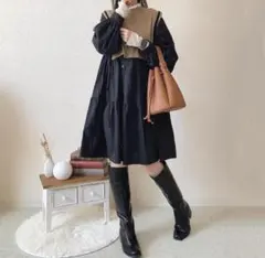 美品 M GU ティアード シャツワンピース