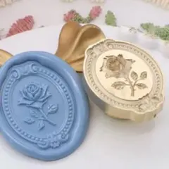シーリングワックススタンプ真鍮3Dスタンプヘッド　ヨーロッパ風フレームバラ薔薇