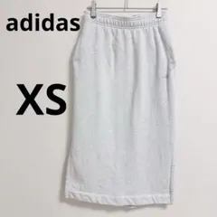 adidasアディダス　スウェットスカートXS グレーロングスカートスリットあり