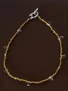 ハンドメイド ブラウンビーズネックレス