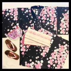 浴衣 レディース 花柄 下駄 巾着 帯 浴衣一式 セット お祭り 花火大会