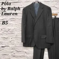 R3935 ポロバイラルフローレン【B5】 セットアップ スーツ ストライプ 黒