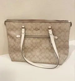 ♡美品♡ COACH トートバッグ ベージュ ホワイト ロゴ