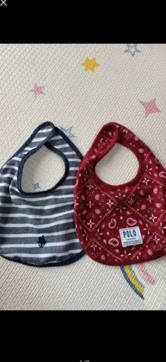 ポロのロゴ入りスタイ2枚セット